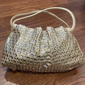 Gold handbag with rhinestones